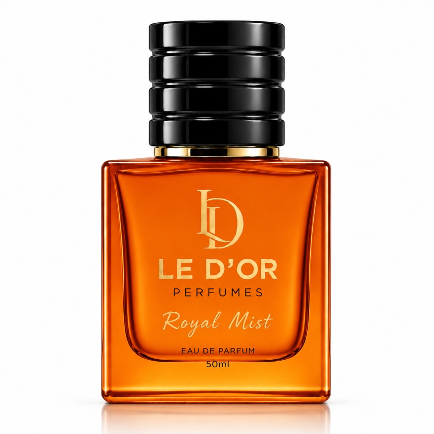 Royal Mist luxury perfume bottle by Le D'Or